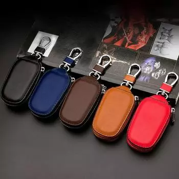 Унисекс для женщин и мужчин, сумка для ключей от машины на молнии, поясной подвесной брелок, кожаный подвесной брелок, аксессуары для ключей