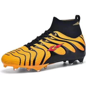 Унисекс высокие эластичные носки футбольные бутсы уличные спортивные футбольные бутсы с длинными ногтями большого размера молодежные спортивные детские футбольные бутсы 35 чёрный