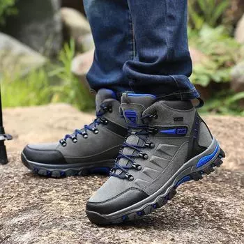 Унисекс высокие походные ботинки для осени и зимы, большие размеры, модная рабочая обувь, для занятий спортом на открытом воздухе. 38 серый/ярко-розовый