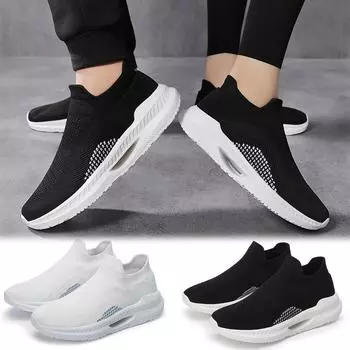 Унисекс женская модная сетчатая удобная дышащая повседневная обувь 40 чёрный