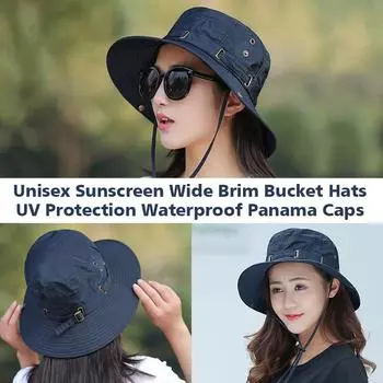 Унисекс женская солнцезащитная рыбацкая шляпа с защитой от ультрафиолета, водонепроницаемая панама, солнцезащитный крем с широкими полями, панамские шляпы золотой