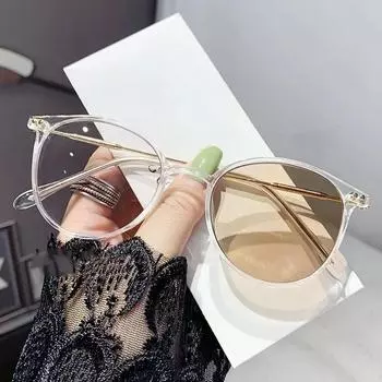 Унисекс, женские и мужские круглые фотохромные очки для близорукости, роскошные изменяющие цвет солнцезащитные очки для близорукости по рецепту, минус очки 0