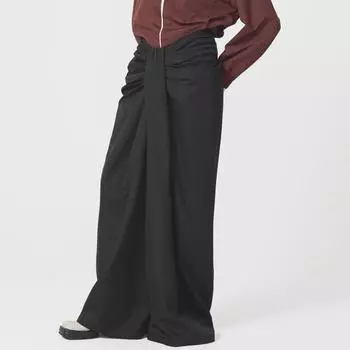 Унисекс Женские Мужские Брюки с Молнией и Перекрученной Талией, Повседневные Парные Широкие Брюки L