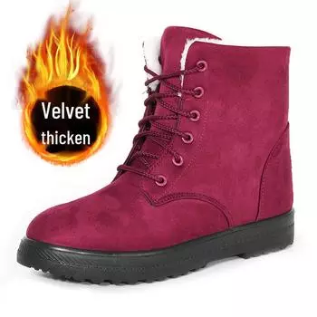 Унисекс Зимние ботинки большого размера с высоким голенищем: Стильные зимние ботинки Мартин на толстой подошве для тепла 39