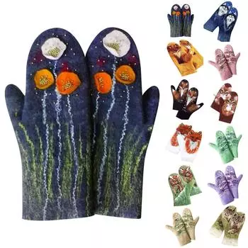 Унисекс зимние кашемировые вязаные силиконовые нескользящие утолщенные теплые флисовые перчатки