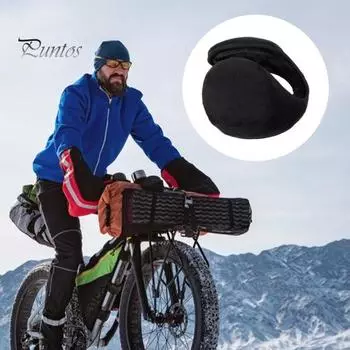 Унисекс зимние наушники толстые плюшевые защитные наушники ветрозащитные противоскользящие для езды на работу на открытом воздухе катания на лыжах декоративные утеплители для ушей чёрный