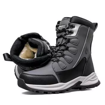 Унисекс Зимние сапоги 2022 Новинка в трендах Плюс Плюшевые теплые снежные сапоги Пары Обувь Комфорт Повседневные спортивные короткие сапоги 36 чёрный