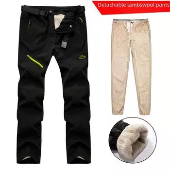 Унисекс зимние водонепроницаемые утолщенные бархатные брюки для альпинизма и лыжного спорта M