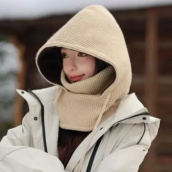 Унисекс зимний комплект из шарфа с шапкой и ветрозащитной лыжной маской для активного отдыха на свежем воздухе Unisex, Cold-proof and Warm