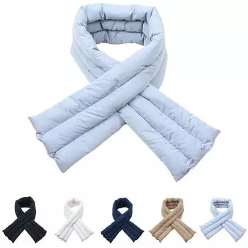 Унисекс зимний толстый пуховый модный однотонный шарф для холодного и теплого шарфа One Size чёрный