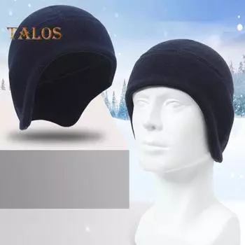 Унисекс зимняя кепка шлем внутренняя подкладка кепка защита ушей эластичный купол противоскользящая кепка для кемпинга на открытом воздухе лыжный спорт велосипедная кепка сохранение тепла шапочка чёрный