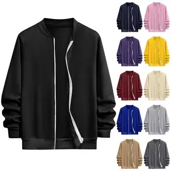 Унисекс зимняя однотонная куртка на молнии унисекс повседневная модная верхняя одежда L хаки