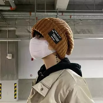 Унисекс зимняя парная вязаная шапка утолщенная теплая нескользящая ветрозащитная однотонная высокоэластичная защита ушей для езды на велосипеде на лыжах шапочка-бини головной убор