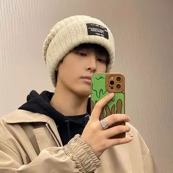 Унисекс зимняя парная вязаная шапка утолщенная теплая нескользящая ветрозащитная однотонная цветная высокоэластичная ухо для езды на велосипеде S One Size зелёный