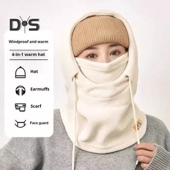 Унисекс зимняя шапка-балаклава, толстая теплая флисовая ветрозащитная регулируемая защитная маска для лица, полная защита для путешествий на открытом воздухе в холодную погоду для езды на велосипеде и катания на лыжах чёрный