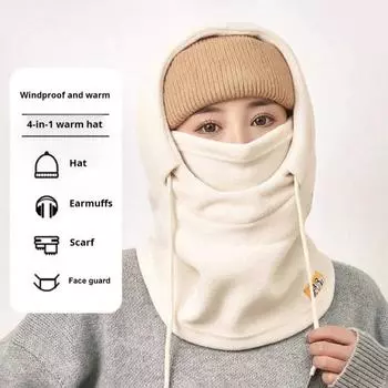 Унисекс зимняя шапка-балаклава, толстая теплая флисовая ветрозащитная регулируемая защитная маска для лица, полная защита для путешествий на открытом воздухе в холодную погоду для езды на велосипеде и катания на лыжах чёрный