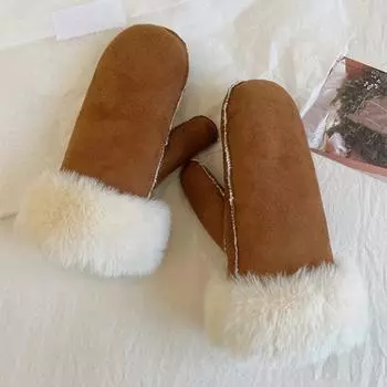 Унисекс зимняя шапка перчатки утолщенная флисовая подкладка защита ушей ветрозащитные перчатки искусственный мех кролика теплоизоляция для катания на лыжах коньках шапка Lei Feng B