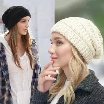 Унисекс зимняя шапка плотная вязка ветрозащитная сохраняющая тепло защита ушей головной убор без полей серый