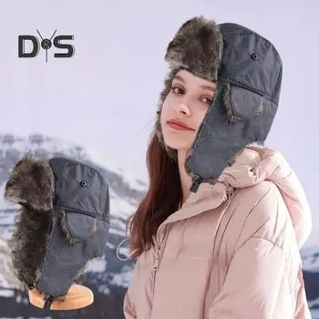 Унисекс зимняя шапка с утолщенной бархатной подкладкой для защиты ушей, пушистая ветровая крыша, застежка, сохранение тепла, катание на лыжах, коньках, сноуборде, шапка Lei Feng кофейный