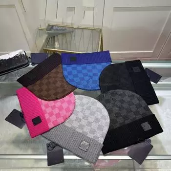 Унисекс зимняя шерстяная черная вязаная шапка для тепла на открытом воздухе One Size