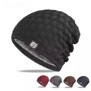 Унисекс зимняя теплая шапка модная мужская и женская толстая вязаная повседневная шапка для спорта на открытом воздухе хаки