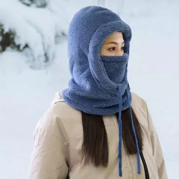 Унисекс зимняя велосипедная шапка с защитой для лица, регулируемая завязками, ветрозащитная, толстая плюшевая, полная защита, утеплитель для шеи, головной убор для холодной погоды