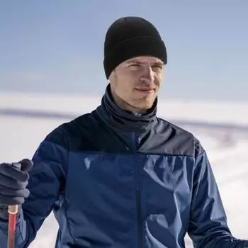 Унисекс зимняя вязаная шапка из утолщенного флиса теплая противоскользящая ветрозащитная однотонная высокоэластичная защита ушей для езды на велосипеде и катания на лыжах шапочка-бини головной убор чёрный