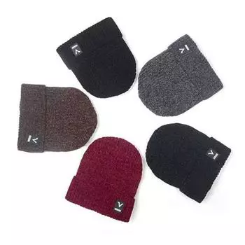 Унисекс зимняя вязаная шапка из утолщенного флиса теплая противоскользящая ветрозащитная однотонная высокоэластичная защита ушей для езды на велосипеде и катания на лыжах шапочка темно-серого