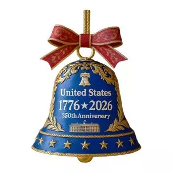 United States 250th Anniversary Bell Ornament Commemorative Doorbell Christmas Tree Decoration Patriotic Souvenir Gifts for Collectors C
