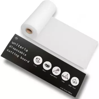 Uniteria Disposable Cutting Board Sheet Capacity Premium Thick Outdoor Thick Sheet Unbreakable Refill Roll Cupboard Sheet Double Use [Large 10m] белый