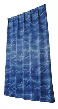 Univer Blackout 100cm Wide x 178cm Set of 2 Drapes, Dolphin, Blue, Long, синий