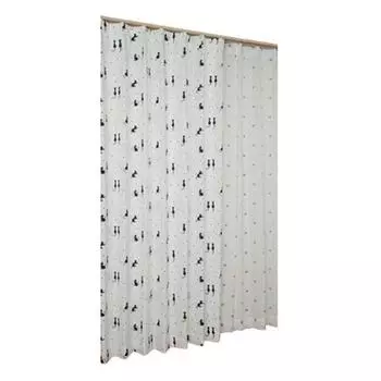 Univer Cat Print Drape Lace Curtain Nya and Mixed Width 100cm x Length Set of 4 & Set, Nyan, Design, 178cm,