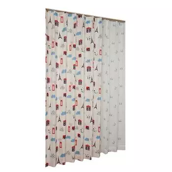 Univer Cat Print Drape Lace Curtain Nyan Jellyze 100cm Wide x 178cm Set of 4 & Set, Mix, Long,