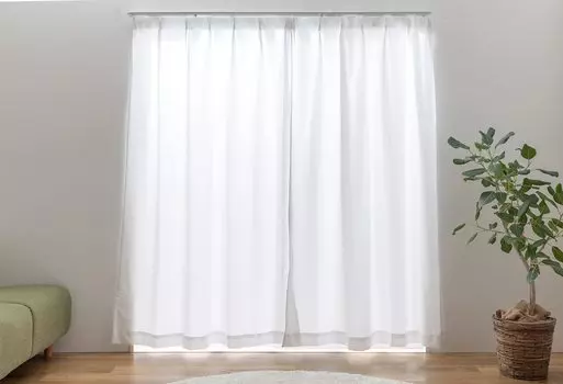 Univer Lace UV Protection Heat Blocking Heat Retention 100cm Wide x 148cm Set of Sopia Curtains, (Over 85%), Mirrored, (Over 25%), (Over 20%), Long, белый