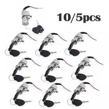 Universal 10/5pcs Battery Charger Mini Lock with 2 Keys for Motorcycle Electric Bicycle Scooter E-Bike Electric Lock Accessories