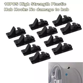 Universal 10pcs Plastic Tire Wheel RIM Hub Hook Wheel Shop Display Stand Rack Wall Mounted Hanging Hook