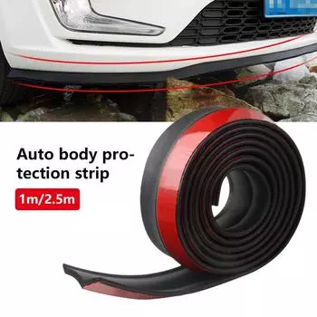 Universal 1M/2.5M Car Front Bumper Lip Shunt Rubber Skirt Protection Body Sticker Decoration Car Bumper Protection Kit