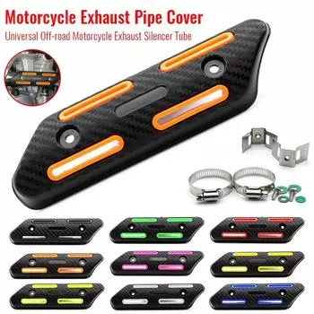 Universal 1Pc Colorful Off-road Motorcycle Exhaust Silencer Tube Heat Shield Protector Protection Pit Cover Tube Accessories красный
