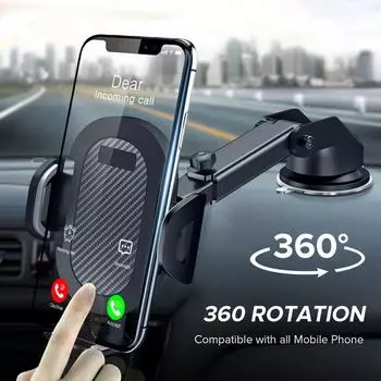 Universal 360° Car Phone Holder Cell Phone Stand With Sucker Smartphone Holder GPS Mount Suit For 4.7-6.8inch Car Mobile Support красный