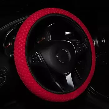 Universal 38CM 1PC Car Steering Wheel Cover Protector Decoration Warm Super Thick Plush Collar Soft Warm Interior Accessories чёрный