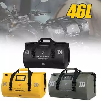 Universal 46L Motorcycle Waterproof Tail Bags Helmet Durable Rear Moto Seat Bag Riding Motocross Outdoor Cycling Travel Luggage