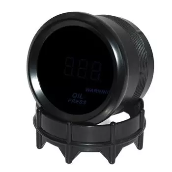 Universal 52mm Oil Pressure Gauge with Warning Blue LED Digital 0-150PSI Oil Press Meter 1/8NPT Sensor for Gasoline Car 12V