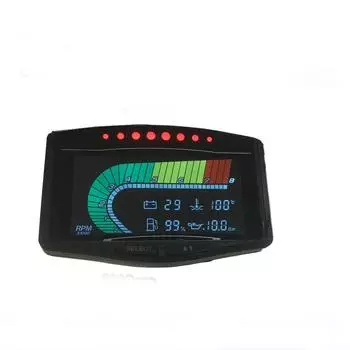 Universal 5 in 1 12v/24v Truck Car Lcd Digital Oil Pressure Gauge Volt Voltmeter Water Temperature Fuel Gauge Tachometer