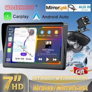 Universal 7Inch Automotive Multimedia Video Player Wireless Carplay Android Auto Touch Screen AUX Smart Car System Free Mirrors
