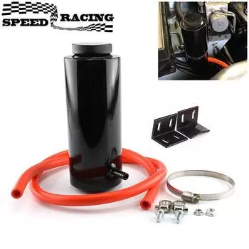 Universal 800ml Coolant Tank Coolant Expansion Tank Cooling Catch Bottle Overflow Reservoir Aluminum Car Styling чёрный