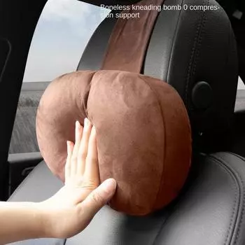 Universal Automobiles Headrest Suede Comfortable Car Pillow Lumbar Waist Support Pillow High Elastic Soft Car Neck Pillow чёрный