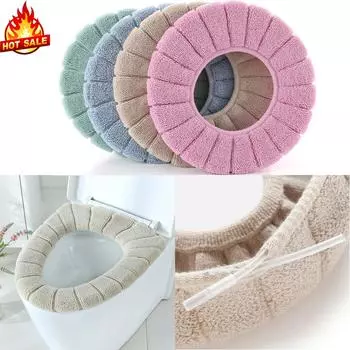 Universal Bathroom Toilet Seat Cushion, Soft Pad, Closestool Lid, Warm Mat, Washable, Comfortable, Skin-Friendly, Winter розовый