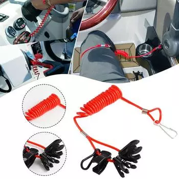 Universal Boat Outboard Engine Motor Stop Switch For YAMAHA For Suzuki For Tohatsu Outboards Motors Replace Accessories красный