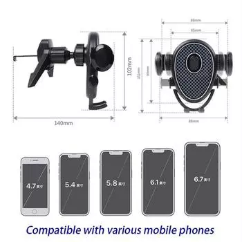 Universal Car Air Vent Phone Holder 360° Rotation Portable Car Mount Stand GPS Auto Clip Smartphone Bracket for All Mobile Phone чёрный