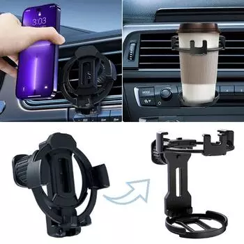 Universal Car Cup Holder Phone Stand for Air Vent Universal Adjustable Drink Rack Stand Anti-Shake Stable Car Interior Organizer CHINA